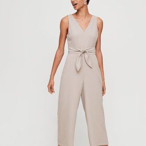 Wilfred écoulement v jumpsuit Tie-waist V-neck jumpsuit, Grey, Size 4, Worn once